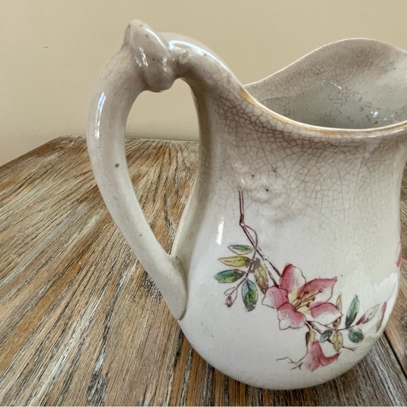 Antique Ironstone Pink China E.T.P. Co. Floral Pattern Pitcher❤️ - Picture 4 of 12